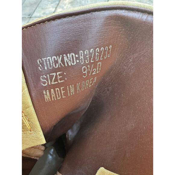 Vintage Early Cats Paw Heels Campus Pull On Boots Sz 9.5 Leather Made In Korea - Picture 4 of 16